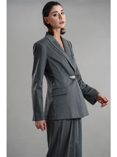 Giacca gessato in lurex Twenty Fourhaitch | NORMA GIACCAGRIGIO LUREX